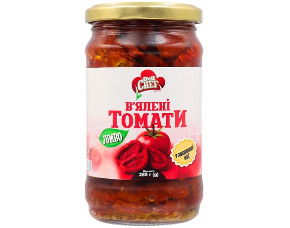 Томати в'ялені в олії DELICHEF Jumbo у склі 285 г Аврора з доставкою