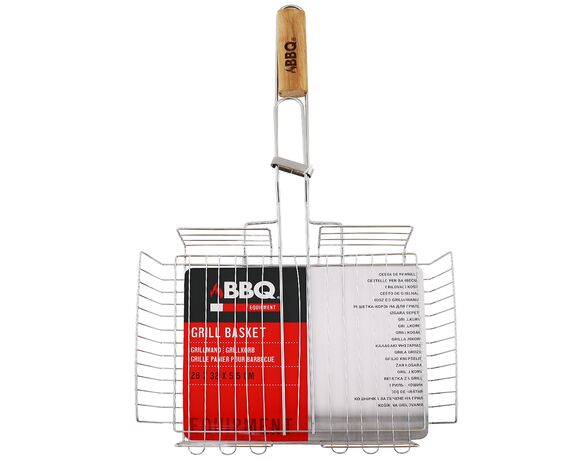 Решітка-гриль металева об'ємна з ручкою BBQ 26х32 см в Аврорі