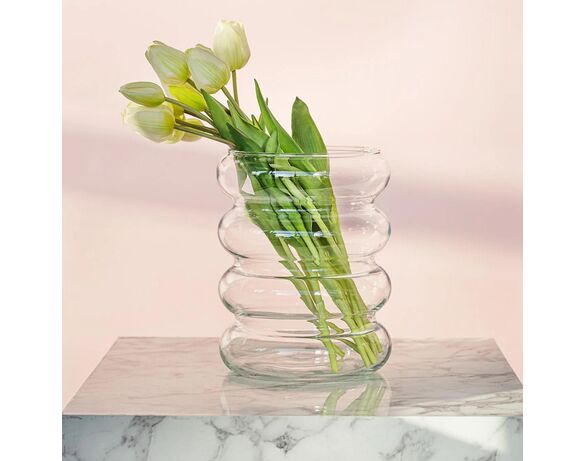 Ваза для квітів скляна TREND GLASS ADELE прозора 24 см Аврора картинка 2 ціна