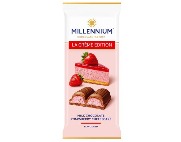 Шоколад молочний Millennium La Creme Edition Полуничний чизкейк 100 г Аврора недорого