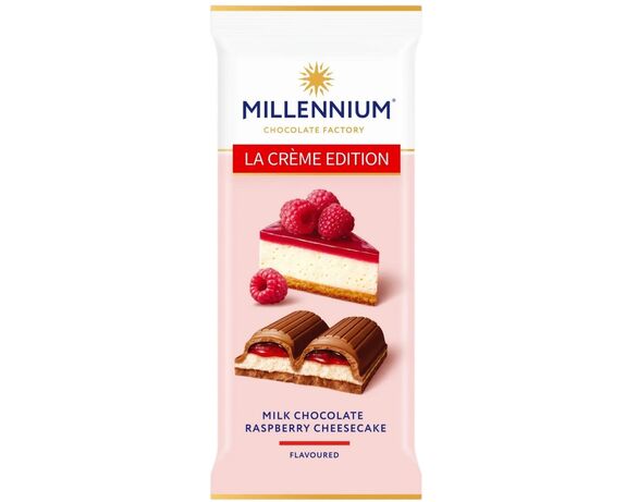 Шоколад молочний Millennium La Creme Edition Малина 100 г Аврора ціна