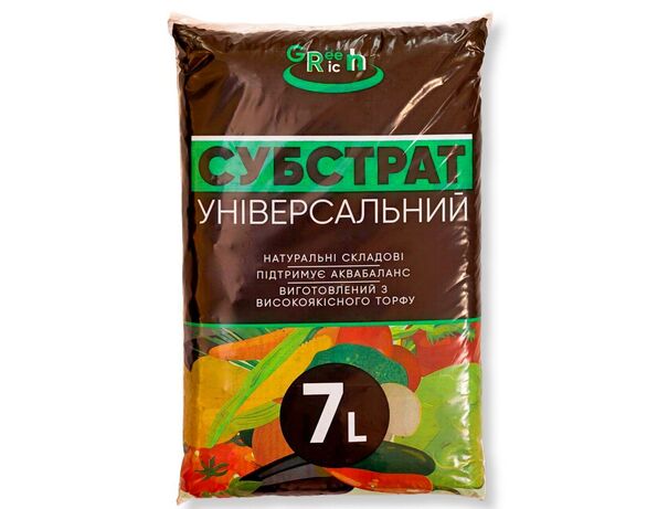 Субстрат торф'яний Green Rich Універсальний 7 л Аврора вартість