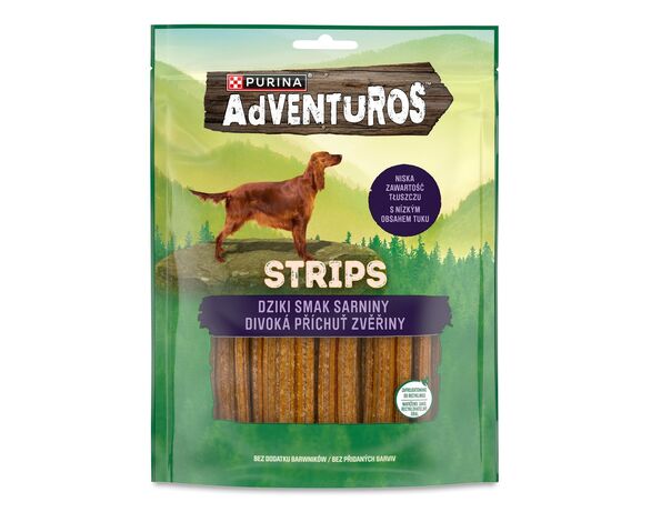 Ласощі для собак Purina Adventuros Strips Оленина 90 г Аврора дешево