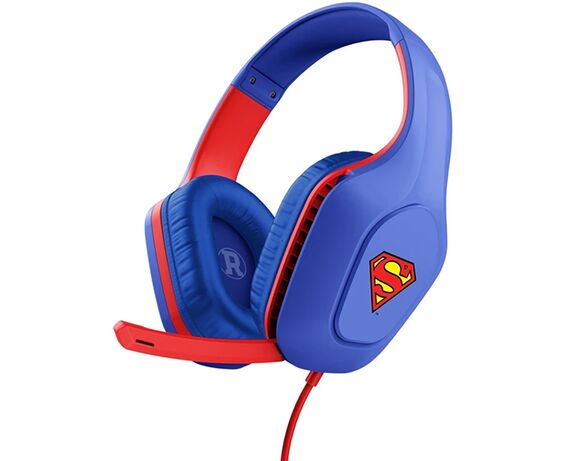 Навушники накладні дротові ігрові гарнітура Trust GXT415SM Zirox Superman сині в Аврорі