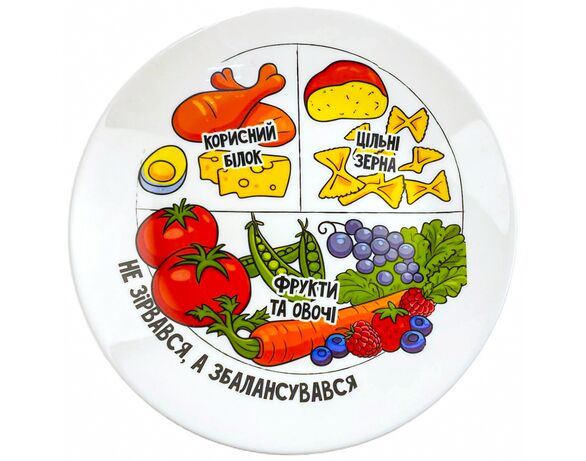 Тарілка скляна кругла Healthy d=25 см Аврора картинка 3 вартість