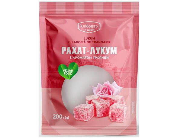 Цукерки м'які Хлібодар Рахат-лукум з ароматом троянди 200 г в Аврорі