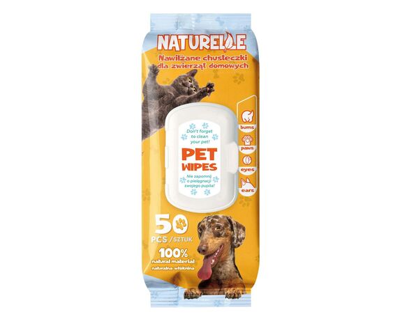 Серветки вологі для догляду за тваринами NATURELLE 50 шт/уп Аврора вартість