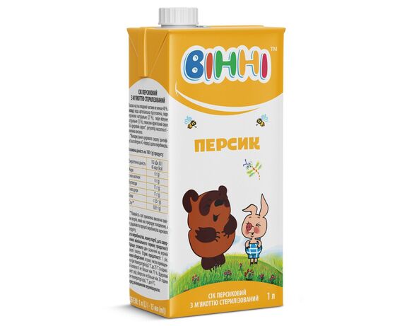 Сік з м'якоттю Вінні Персик 1 л Аврора фото