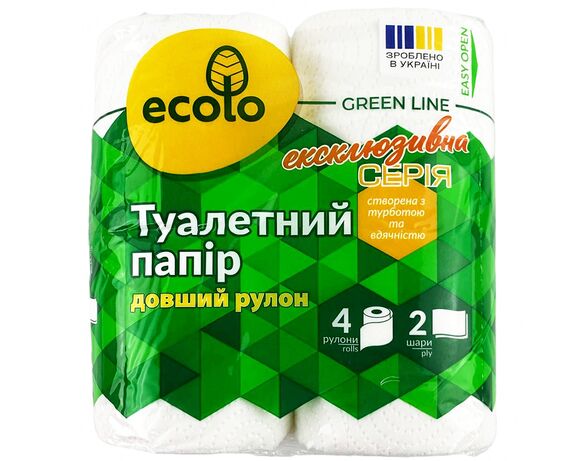 Набір паперу туалетного Ecolo 2 шари 4 шт/уп Аврора відгуки