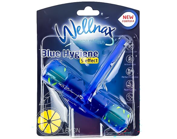 Блок для унітазу Wellnax Синя вода Лимон 50 г в інтернет-магазині Аврора