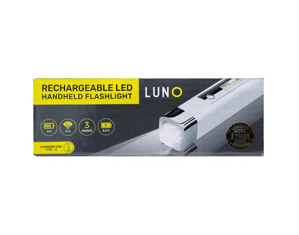 Ліхтарик ручний LED акумуляторний пластиковий LUNO Аврора ціна