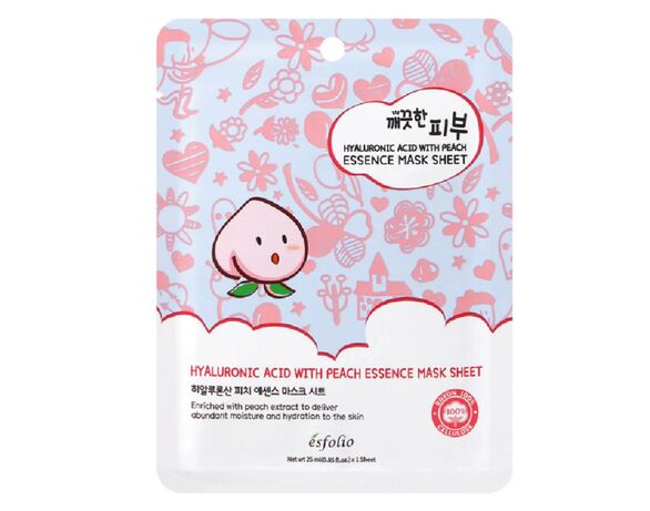 Маска для обличчя тканинна Esfolio Pure Skin з гіалуроновою кислотою, персиковою есенцією 25 мл Аврора недорого