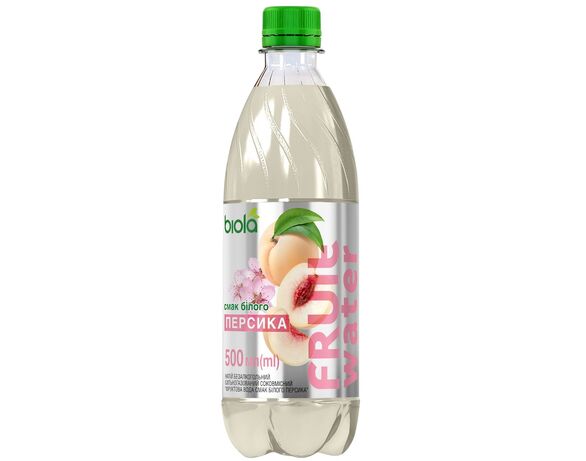 Напій безалкогольний сильногазований Біола Fruit Water Білий персик 0,5 л Аврора фото