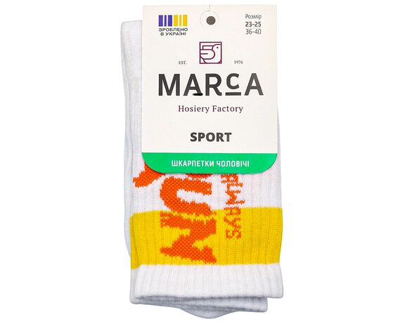 Шкарпетки чоловічі демісезонні високі резинка Marca напис Run р.23-25 в інтернет-магазині Аврора