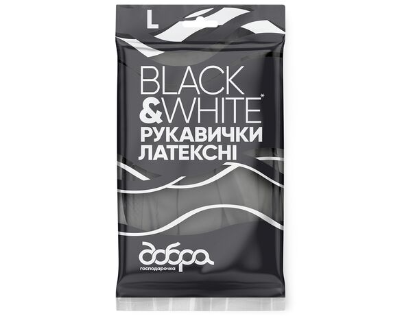 Рукавички латексні Добра господарочка B&W р. L 1 пара Аврора каталог