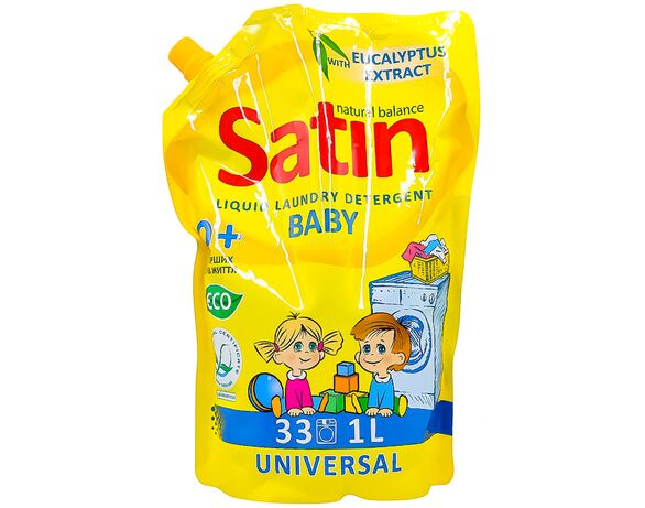 Засіб для прання дитячих речей рідкий Satin Natural Balance 1 л Аврора вартість