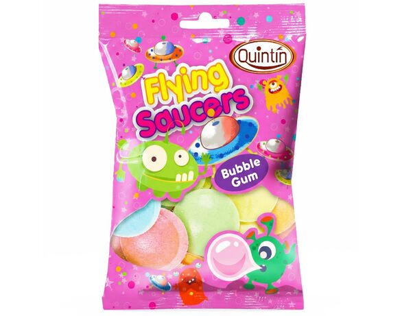Цукерки вафельні Quintin Flying Sauсers Bubble gum 26 г Аврора з доставкою