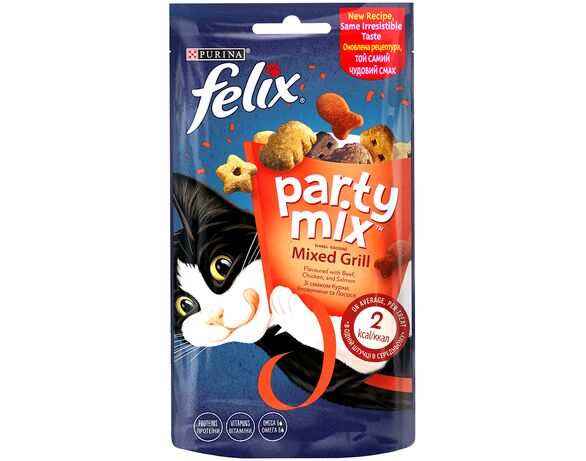 Ласощі для котів Felix Party Mix Гриль Мікс 60 г в Аврорі