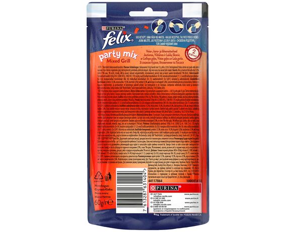 Ласощі для котів Felix Party Mix Гриль Мікс 60 г Аврора картинка 2 з доставкою
