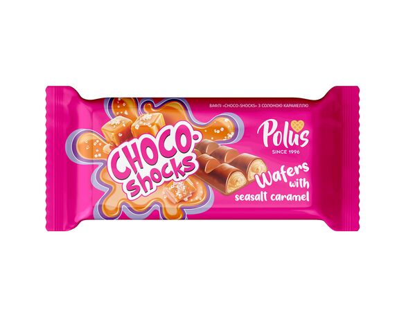 Вафлі глазуровані POLUS Choco-Shocks з солоною карамеллю 45 г в інтернет-магазині Аврора