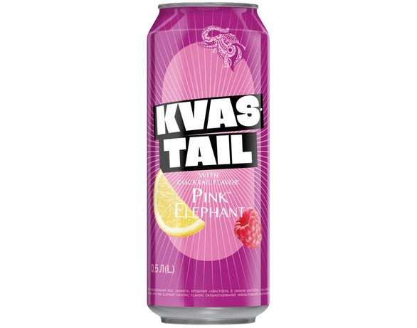 Напій безалкогольний живого бродіння Kvastail Pink Elephant ж/б 0,5 л Аврора з доставкою