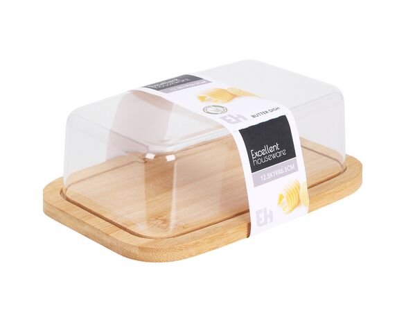 Маслянка кухонна бамбук+пластик Excellent Houseware Аврора вартість