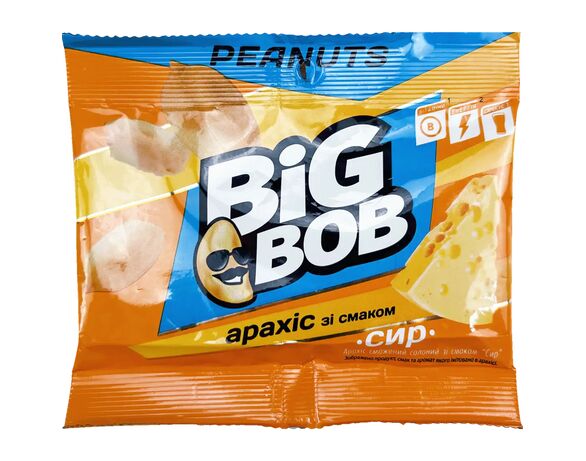 Арахіс смажений солоний BIG BOB зі смаком сир 30 г Аврора недорого
