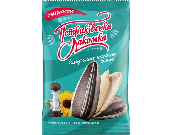 Насіння соняшника смажене Петриківська Лакомка Смугасте солоне 65 г картинка 2 в Аврорі