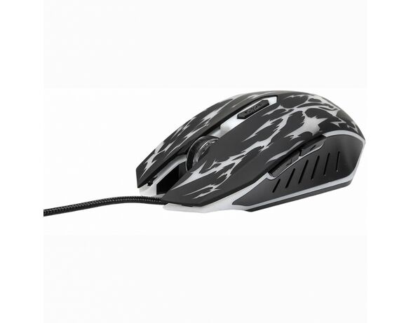 Миша комп'ютерна дротова ігрова Hоlmer M-01GS USB чорна Аврора картинка 7 фото
