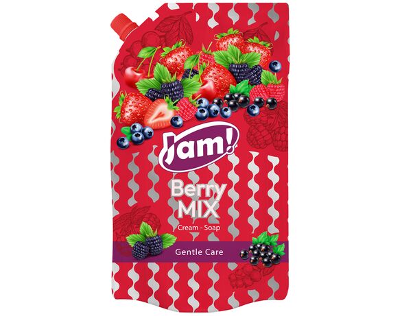 Крем-мило рідке JAM! Berry MIX з гліцерином дой-пак 900 г в Аврорі
