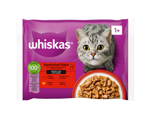 Набір корму для котів WHISKAS з яловичиною, куркою 85 г х 4 шт/уп Аврора відгуки