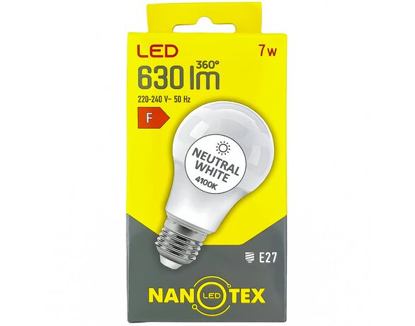 Лампа NANOTEX A60 7W E27 4100K 220V Аврора дешево