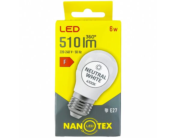 Лампа NANOTEX G45 6W E27 4100K 220V Аврора недорого