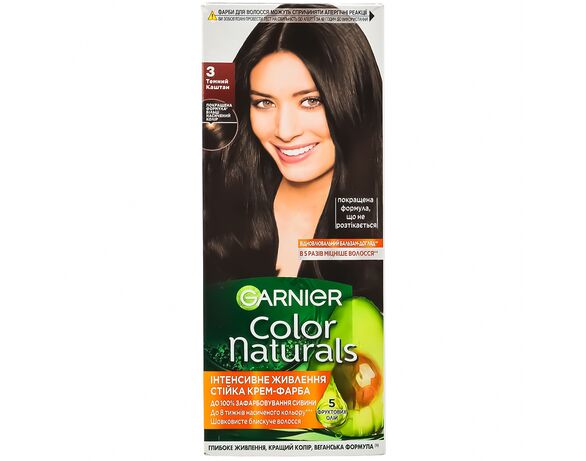 Крем-фарба для волосся GARNIER Color Naturals Темний каштан 3 Аврора картинка 2 з доставкою