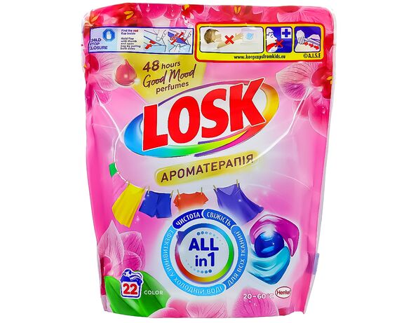 Капсули для прання Losk Сolor Ароматерапія Малазійська квітка 22 шт/уп Аврора недорого