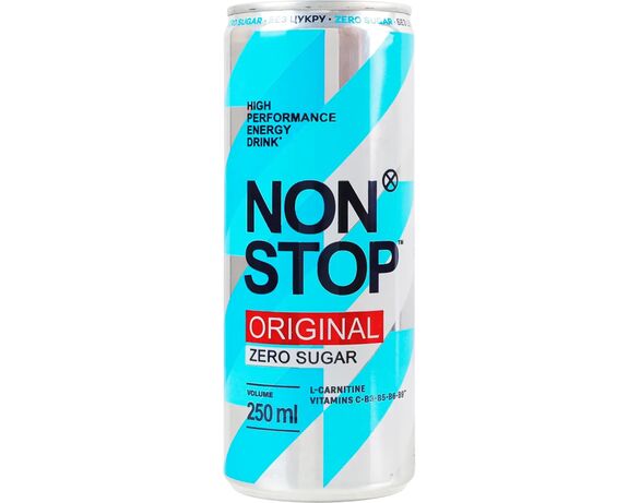 Напій енергетичний б/а Non Stop Original Zero sugar ж/б 250 мл картинка 2 в інтернет-магазині Аврора