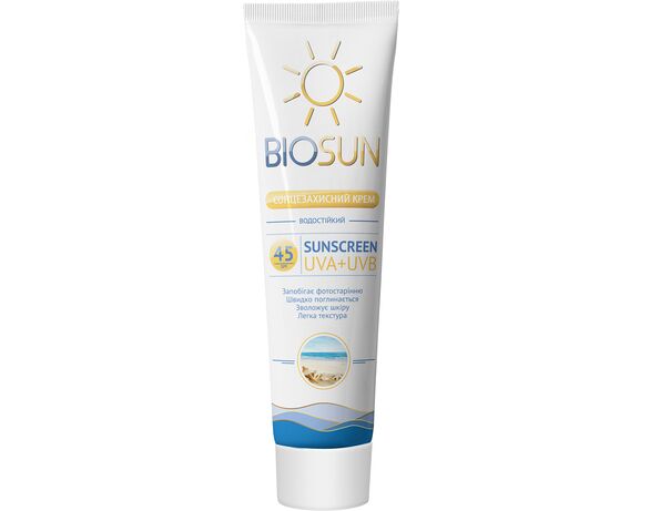 Крем для тіла та обличчя сонцезахисний водостійкий BIOSUN SPF45 120 мл в Аврорі
