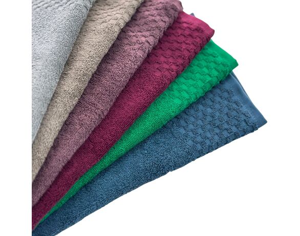 Рушник банний махровий IDEAL TEXTILE орнамент клітинка мікс 400 г/м2 70х140 см Аврора картинка 2 недорого