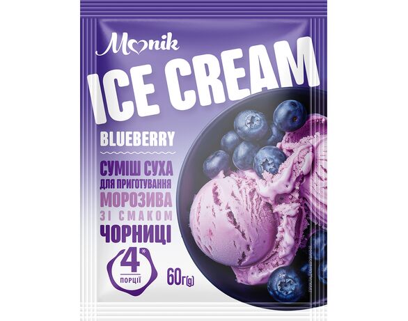 Суміш для приготування морозива Monik зі смаком чорниці 60 г Аврора недорого