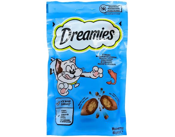 Ласощі для котів DREAMIES Сир, лосось + котяча м'ята 60 г х 3 шт/уп. Аврора картинка 4 недорого