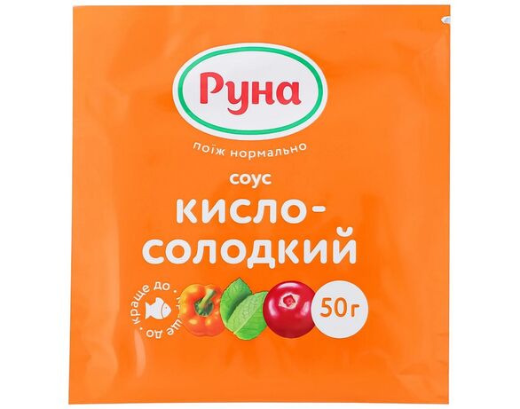 Соус пастеризований Руна Кисло-солодкий, сашет 50 г Аврора фото