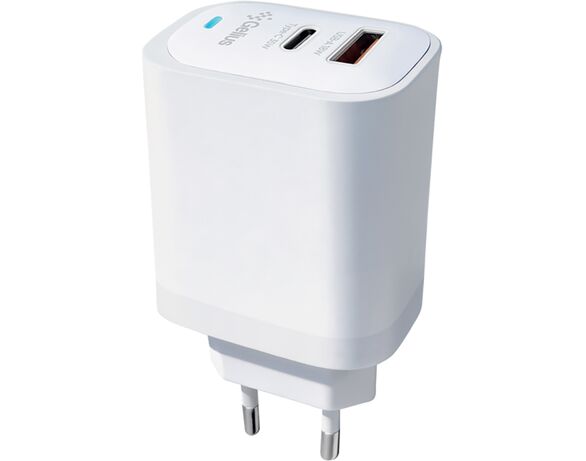 Адаптер зарядний мережевий Gelius IONYX GP-HC071 Type-C+USB-A білий Аврора картинка 3 купити