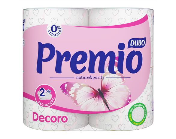 Набір паперу туалетного Диво Premio Decoro 2 шари 4 шт/уп. Аврора дешево