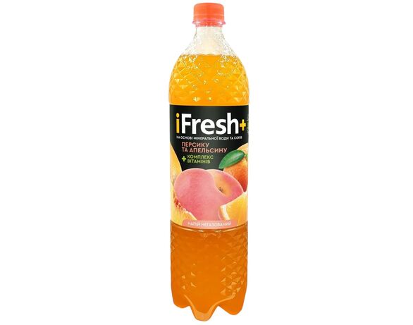 Напій соковмісткий безалкогольний негазований iFresh+ Персик, апельсин 1,2 л Аврора фото