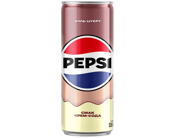 Напій безалкогольний сильногазований безкалорійний PEPSI Cream Soda ж/б 0,33 л в інтернет-магазині Аврора