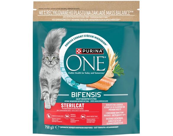 Корм для дорослих котів сухий Purina ONE Sterilcat з лососем 750 г Аврора фото