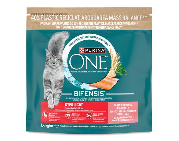 Корм для дорослих котів сухий Purina ONE Sterilcat з лососем 1,4 кг Аврора відгуки