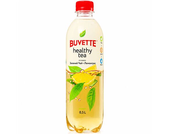 Напій безалкогольний негазований Buvette Healthy tea Зелений чай, лемонграс 0,5 л Аврора ціна