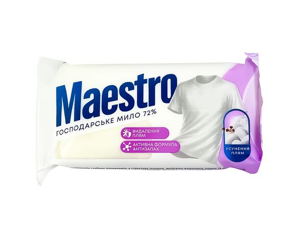 Мило господарське MAESTRO 72% видалення плям 125 г Аврора фото