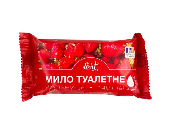 Мило туалетне тверде Lovit Полуниця 140 г Аврора фото